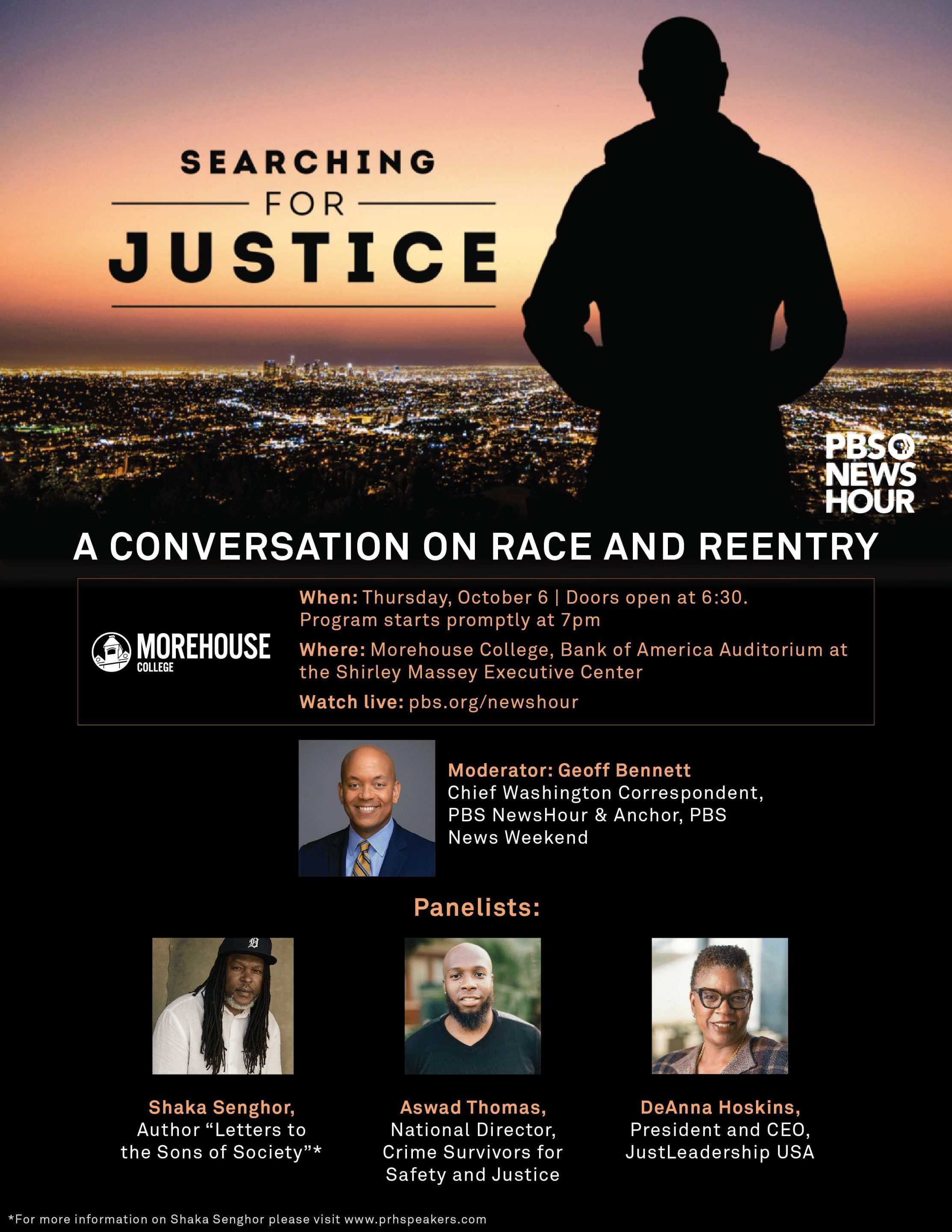 Image for post titled “Searching for Justice: A Conversation on Race and Reentry” PBS Newshour Livestream Event